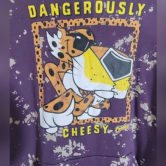 Cheetos Dangerously Cheesy Long Sleeve Tie-Dye Hoodie Junior Unisex Size M - Picture 3 of 8